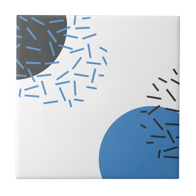 Modern, simple, cool, abstract, graphic pattern ceramic tile (Front)