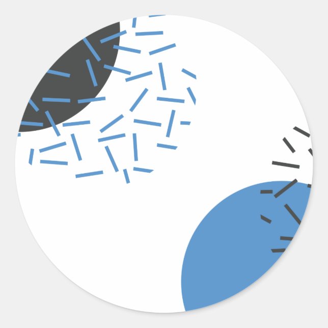 Modern, simple, cool, abstract, graphic pattern classic round sticker (Front)
