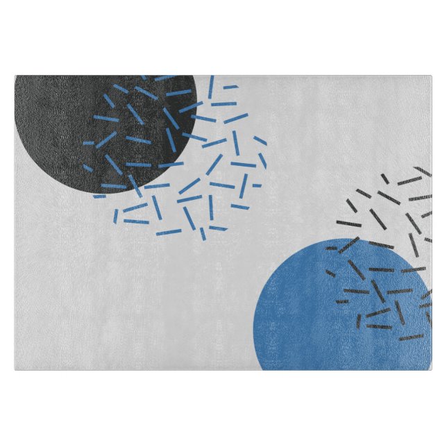 Modern, simple, cool, abstract, graphic pattern cutting board (Front)