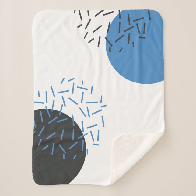 Modern, simple, cool, abstract, graphic pattern sherpa blanket (Front)