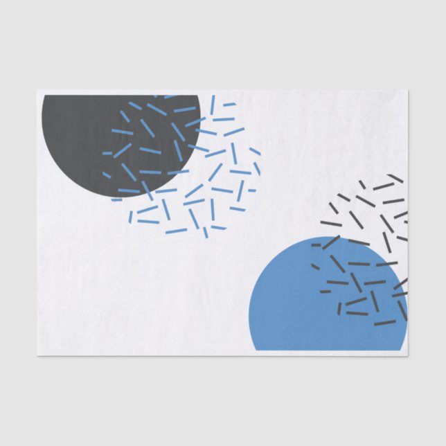 Modern, simple, cool, abstract, graphic pattern tissue paper (Front)