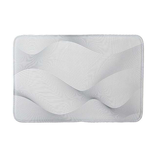 Modern, simple, cool, abstract motion wave pattern bath mat (Front)