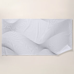 Modern, simple, cool, abstract motion wave pattern beach towel
