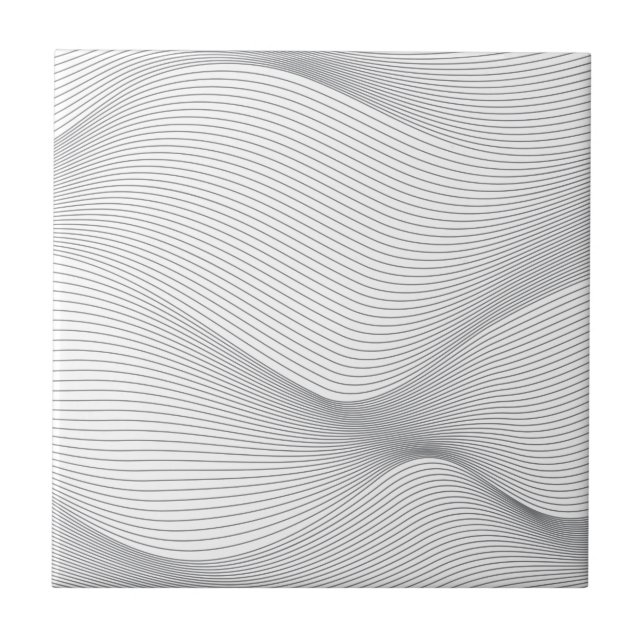 Modern, simple, cool, abstract motion wave pattern ceramic tile (Front)