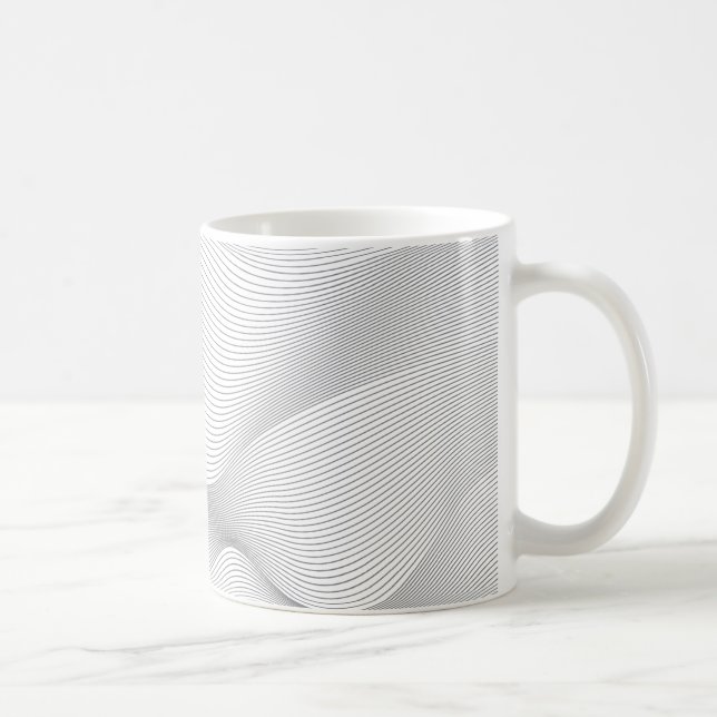 Modern, simple, cool, abstract motion wave pattern coffee mug (Right)