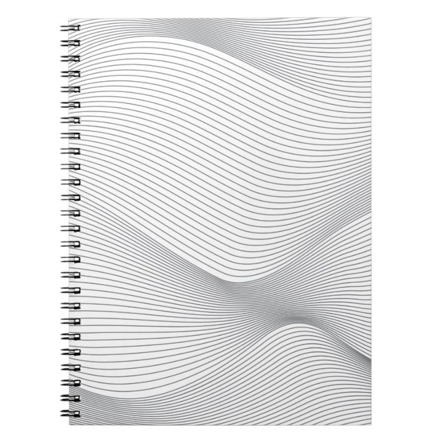 Modern, simple, cool, abstract motion wave pattern notebook (Front)