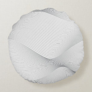 Modern, simple, cool, abstract motion wave pattern round cushion