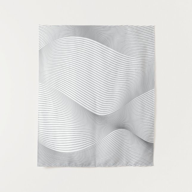 Modern, simple, cool, abstract motion wave pattern tapestry (Front)