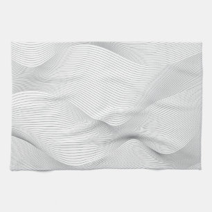 Modern, simple, cool, abstract motion wave pattern tea towel