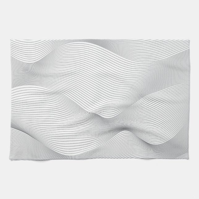 Modern, simple, cool, abstract motion wave pattern tea towel (Horizontal)