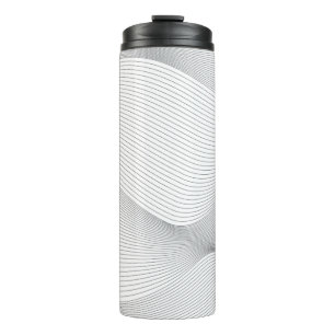 Modern, simple, cool, abstract motion wave pattern thermal tumbler