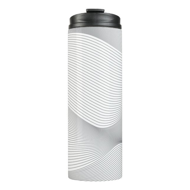 Modern, simple, cool, abstract motion wave pattern thermal tumbler (Front)