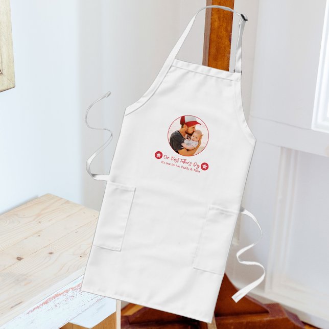 Modern Simple Cool Cute Daddy First Fathers Day Long Apron (Creator Uploaded)