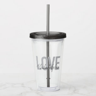 Modern, simple, cool, design Love Philadelphia Acrylic Tumbler