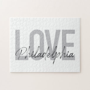 Modern, simple, cool, design Love Philadelphia Jigsaw Puzzle