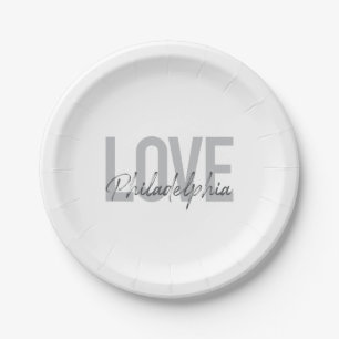 Modern, simple, cool, design Love Philadelphia Paper Plate
