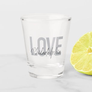 Modern, simple, cool, design Love Philadelphia Shot Glass