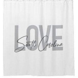Modern, simple, cool design Love South Carolina Shower Curtain