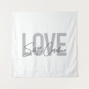 Modern, simple, cool design Love South Carolina Tapestry