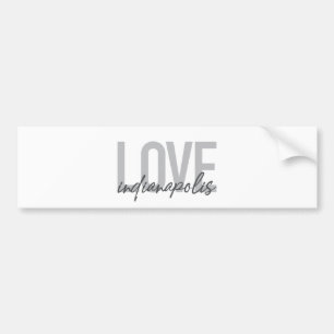 Modern, simple, cool design of Love Indianapolis Bumper Sticker
