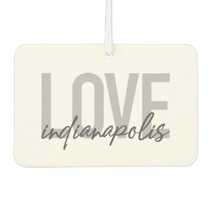 Modern, simple, cool design of Love Indianapolis Car Air Freshener