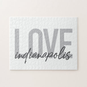 Modern, simple, cool design of Love Indianapolis Jigsaw Puzzle