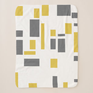 Modern, simple, cool geometric yellow gray pattern sherpa blanket