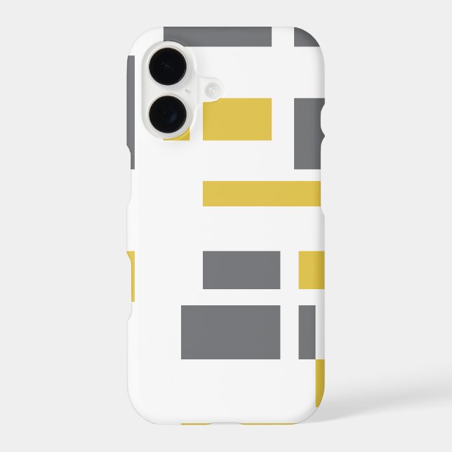 Modern, simple, cool geometric yellow grey pattern (Back)