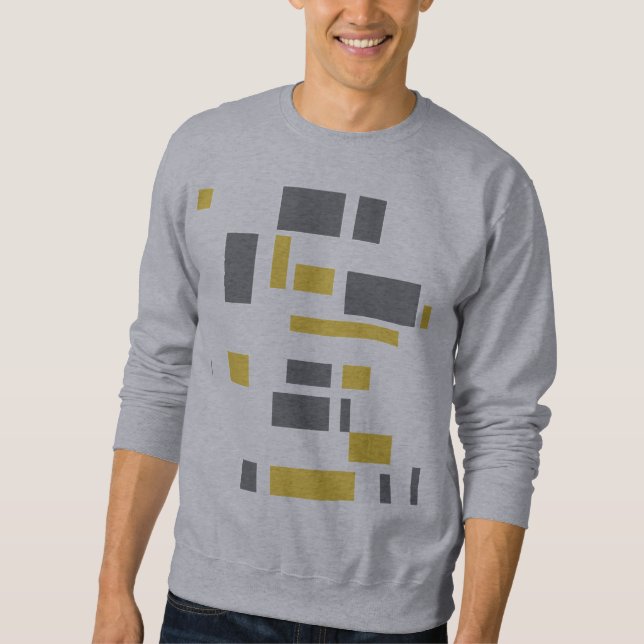 Modern, simple, cool geometric yellow grey pattern sweatshirt (Front)