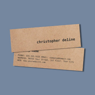 Modern Simple Cool Kraft Paper Consultant Mini Business Card