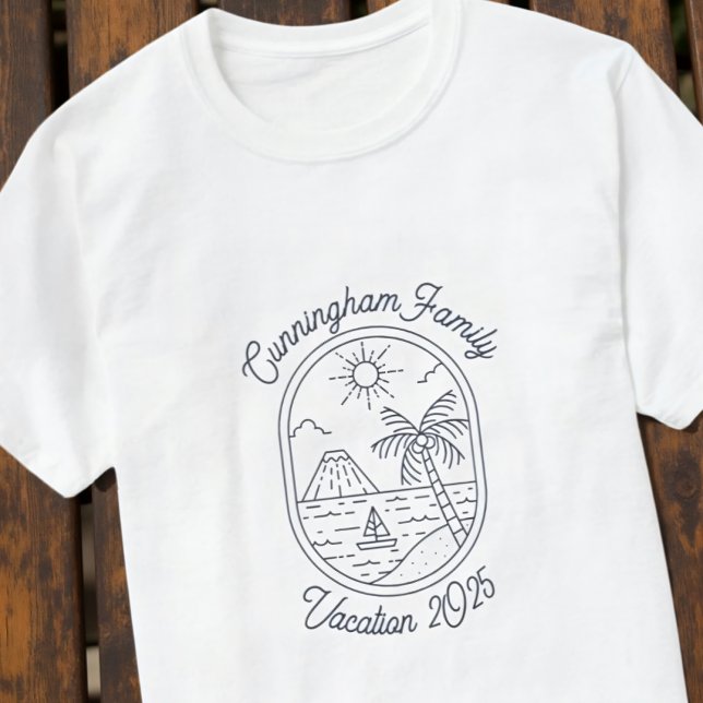 Modern Simple Cool Minimalist Family Vacation T-Shirt (Creator Uploaded)