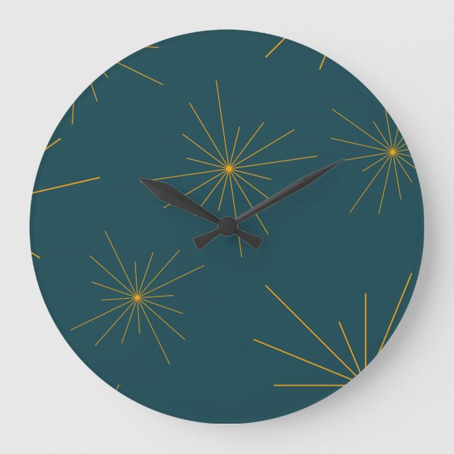 Modern, simple, cool, trendy light abstraction large clock (Front)