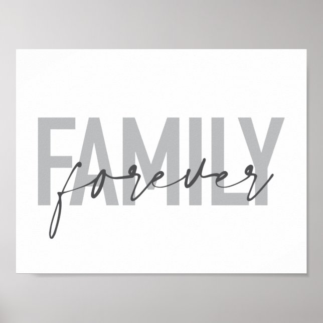 Modern, simple, cool typography Family Forever Poster (Front)