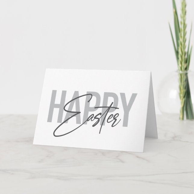 Modern, simple, cool typography Happy Easter Card (Front)