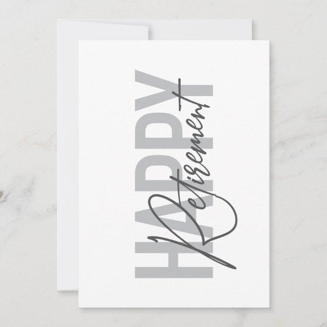 Modern, simple, cool typography Happy Retirement (Front)