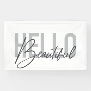 Modern, simple, cool typography Hello Beautiful Banner
