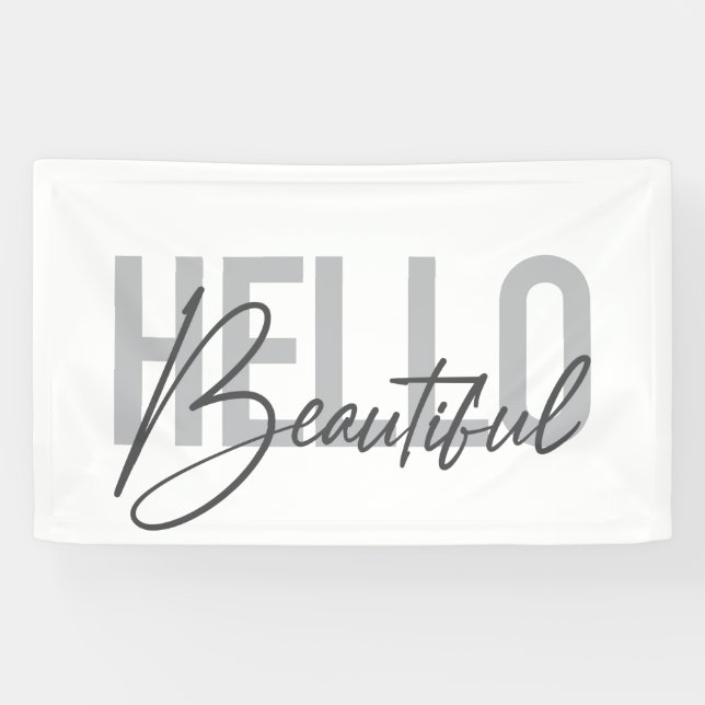 Modern, simple, cool typography Hello Beautiful Banner (Horizontal)
