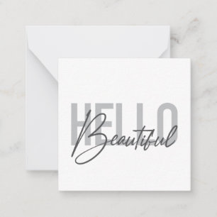 Modern, simple, cool typography Hello Beautiful Card