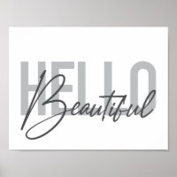Modern, simple, cool typography Hello Beautiful
