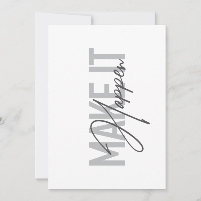 Modern, simple, cool typography Make It Happen (Front)
