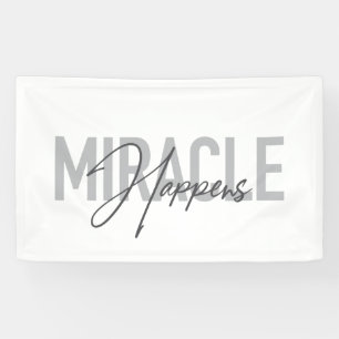 Modern, simple, cool typography Miracle Happens Banner