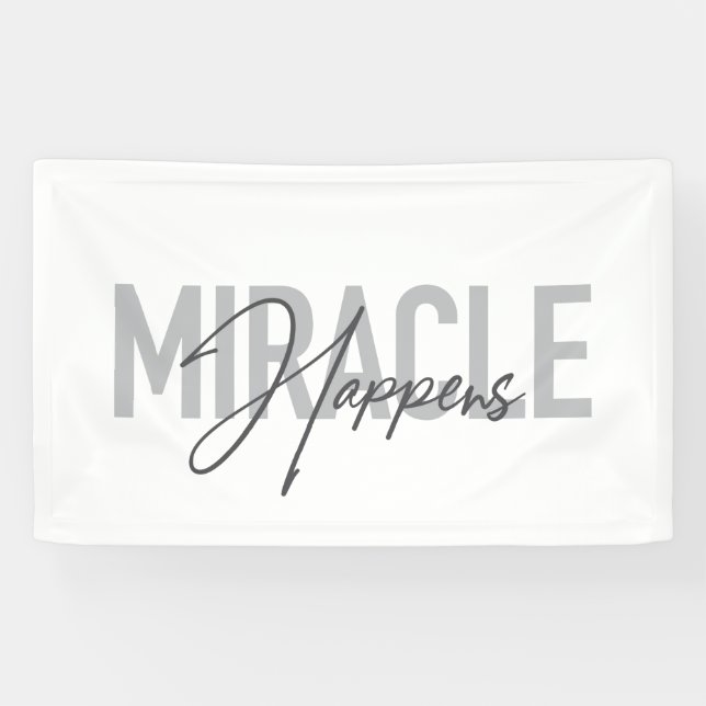 Modern, simple, cool typography Miracle Happens Banner (Horizontal)
