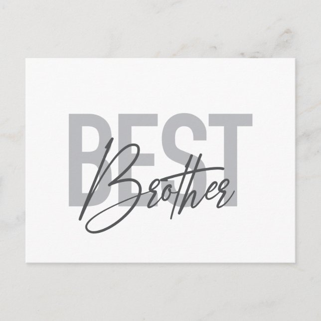 Modern, simple, cool typography of Best Brother Postcard (Front)