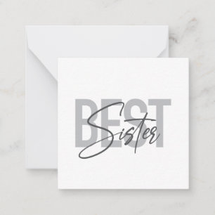 Modern, simple, cool typography of Best Sister Card