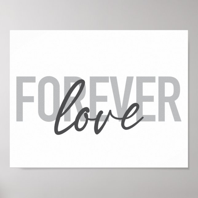 Modern, simple, cool typography of Forever Love Poster (Front)