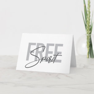 Modern, simple, cool typography of Free Spirit Card