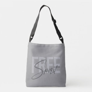 Modern, simple, cool typography of Free Spirit Crossbody Bag