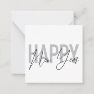 Modern, simple, cool typography of Happy New Year Card