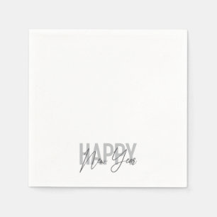 Modern, simple, cool typography of Happy New Year Napkin