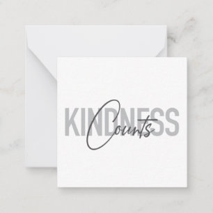 Modern, simple, cool typography of Kindness Counts Card